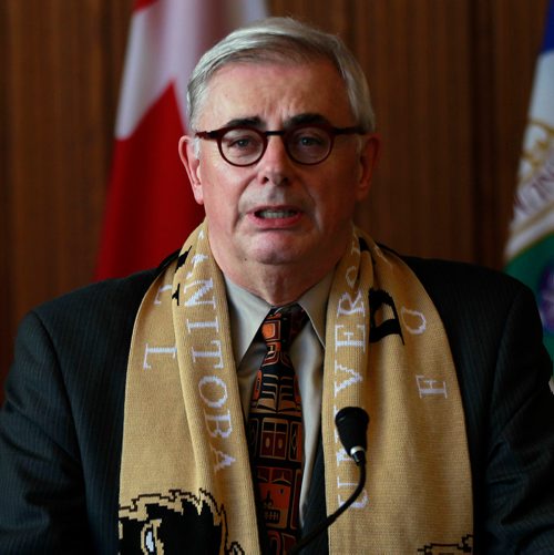 PHIL HOSSACK / WINNIPEG FREE PRESS - U of M President Dr David Barnard at a City Hall Press Conference announcing the annual Duckworth Challenge. See Mike Sawatzky's story.  - January 29, 2019.