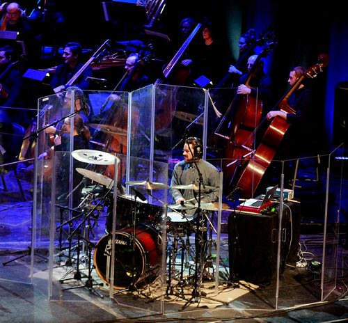 PHIL HOSSACK / WINNIPEG MANITOBA - Animals as Leaders' drummer Matt Garstka on stage with the WSO at the New Music Festival Wednesday. -  See Holly's story. January 30, 2019