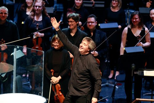 PHIL HOSSACK / WINNIPEG MANITOBA - Conductor Daniel Raiskin salutes the audience at the New Music Festival Wednesday. -  See Holly's story. January 30, 2019