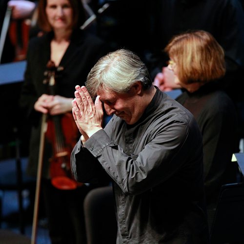 PHIL HOSSACK / WINNIPEG MANITOBA - WSO Conductor Daniel Raiskin  thanks the audience at the New Music Festival Wednesday. -  See Holly's story. January 30, 2019