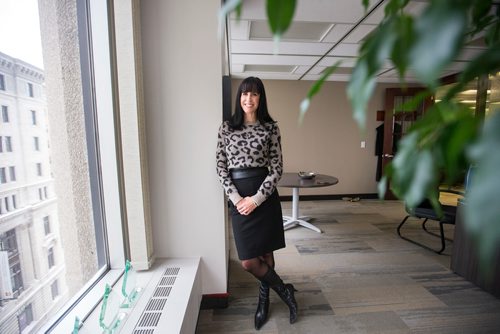 MIKAELA MACKENZIE / WINNIPEG FREE PRESS
New Bombers chair Dayna Spiring poses in for a portrait her office in downtown Winnipeg on Friday, Feb. 1, 2019.
Winnipeg Free Press 2018.