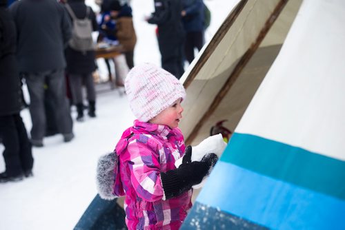 MIKAELA MACKENZIE / WINNIPEG FREE PRESS
Isabella Cadotte, two, eats snow in the teepee at Heritage Day at the St. Norbert Community Centre in Winnipeg on Saturday, Feb. 2, 2019.
Winnipeg Free Press 2018.