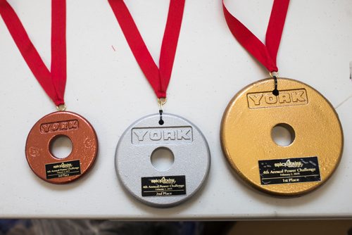 MIKAELA MACKENZIE / WINNIPEG FREE PRESS
Medals wait in a back room at Brickhouse Gyms fourth annual powerlifting competition, Manitoba's largest powerlifting competition to date, in Winnipeg on Saturday, Feb. 2, 2019.
Winnipeg Free Press 2018.