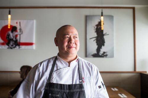 MIKAELA MACKENZIE / WINNIPEG FREE PRESS
Chef Edward Lam poses for a portrait at GaiJin Izakaya restaurant in Winnipeg on Tuesday, Feb. 5, 2019.
Winnipeg Free Press 2018.