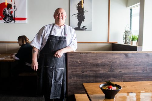 MIKAELA MACKENZIE / WINNIPEG FREE PRESS
Chef Edward Lam poses for a portrait at GaiJin Izakaya restaurant in Winnipeg on Tuesday, Feb. 5, 2019.
Winnipeg Free Press 2018.