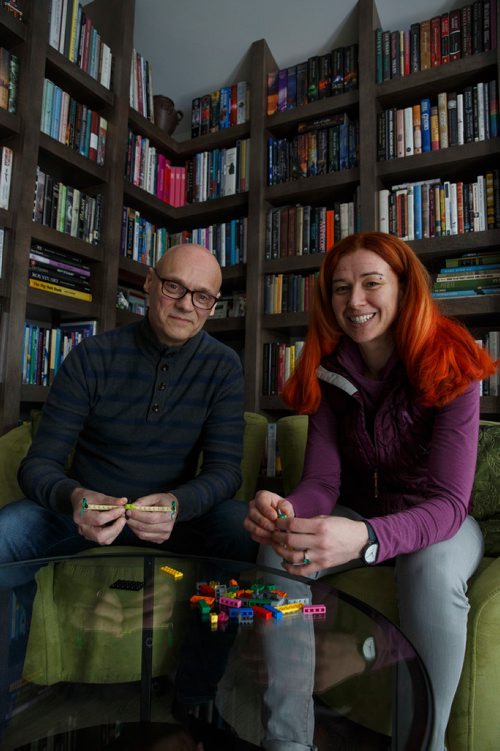 MIKE DEAL / WINNIPEG FREE PRESS
Kristen Klassen and Darrell Cole are some of the only certified trainers in North America for Lego Serious Play. Thats right. There is a detailed methodology of using Lego to challenge assumptions and thinking processes and to understand, trust, and draw upon the co-creative capacities of the group. is also a certified trainer. They are doing a public demo at the Millennium Library later this month.
190205 - Tuesday, February 05, 2019.