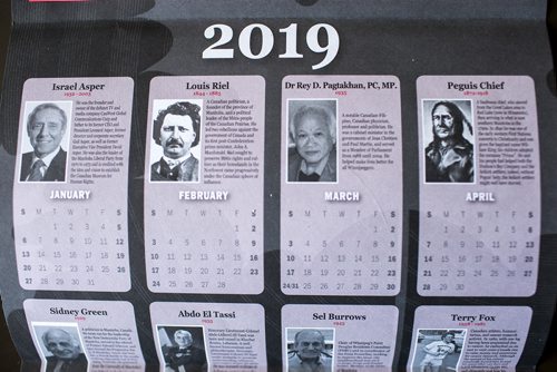 MIKAELA MACKENZIE / WINNIPEG FREE PRESS
The all-male "notable Canadians" calendar that liberal MP Robert-Falcon Ouellette sent out in Winnipeg on Wednesday, Feb. 6, 2019. 
Winnipeg Free Press 2019.