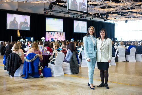 MIKAELA MACKENZIE / WINNIPEG FREE PRESS
Mary Jane Loustel Maillet Brownscombe (left) and Marina James, SheDay organizers, at the women leaders event at the RBC Conference Centre in Winnipeg on Thursday, Feb. 7, 2019.
Winnipeg Free Press 2019.