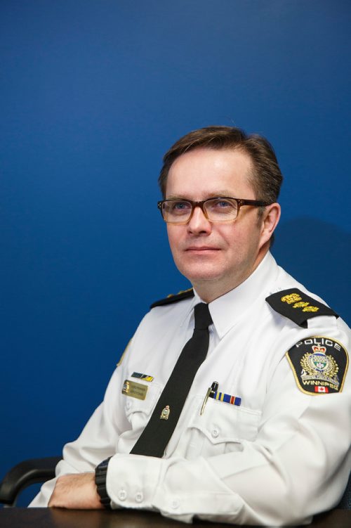 MIKE DEAL / WINNIPEG FREE PRESS
Winnipeg Police Service Deputy Chief Gord Perrier at the Police Headquarters building on Graham Avenue.
190208 - Friday, February 08, 2019.