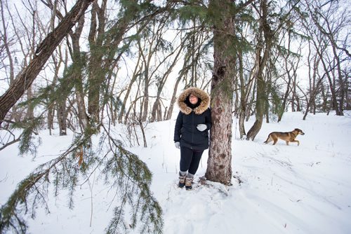 MIKAELA MACKENZIE / WINNIPEG FREE PRESS
Jessica Swan, who experiences eco-anxiety (a situation where some people become so concerned about climate change and what we are doing to the environment that it effects their mental health) poses for a portrait on her property just outside of Winnipeg on Monday, Feb. 11, 2019. Jessica had a week-long anxiety attack after the IPCC climate change report came up last year and had to seek treatment.
Winnipeg Free Press 2019.