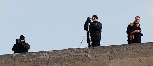 BORIS MINKEVICH / WINNIPEG FREE PRESS  090420 4:20 at the Leg. Police on the roof of the leg video tape and photograph the event.