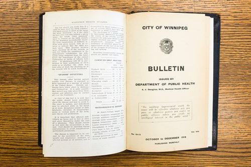 MIKAELA MACKENZIE / WINNIPEG FREE PRESS
Charts and graphs in the 1918 annual report of the Health Department at the City of Winnipeg Archives in Winnipeg on Wednesday, Feb. 13, 2019.
Winnipeg Free Press 2019.