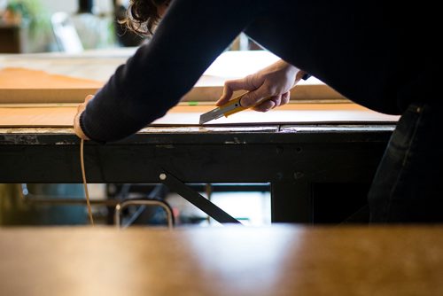 MIKAELA MACKENZIE / WINNIPEG FREE PRESS
Co-owner of Wilder Goods, Nathan Bezoplenko, works in his retail and workshop space in the exchange district in Winnipeg on Friday, Feb. 8, 2019.
Winnipeg Free Press 2019.