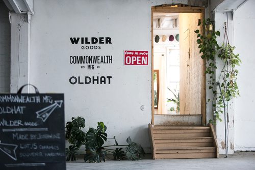 MIKAELA MACKENZIE / WINNIPEG FREE PRESS
Wilder Goods, Commonwealth Manufacturing, and Oldhat share a retail and workshop space in the exchange district in Winnipeg on Friday, Feb. 8, 2019.
Winnipeg Free Press 2019.