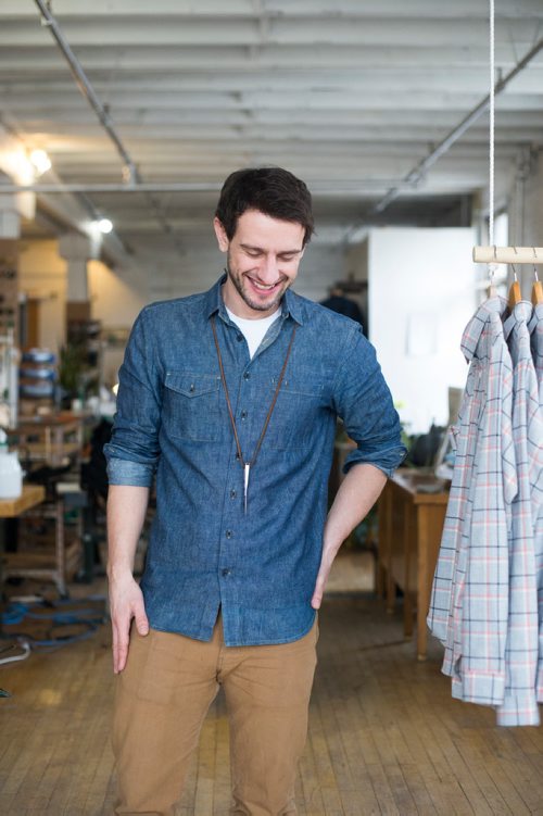 MIKAELA MACKENZIE / WINNIPEG FREE PRESS
Andrew Doerksen, owner of Commonwealth Manufacturing, poses for a portrait in his retail and workshop space in the exchange district in Winnipeg on Friday, Feb. 8, 2019.
Winnipeg Free Press 2019.