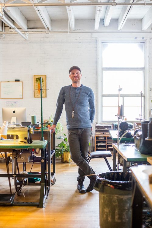 MIKAELA MACKENZIE / WINNIPEG FREE PRESS
Nathan Dueck, owner of Oldhat, poses for a portrait in his retail and workshop space in the exchange district in Winnipeg on Friday, Feb. 8, 2019.
Winnipeg Free Press 2019.