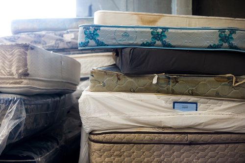 MIKAELA MACKENZIE / WINNIPEG FREE PRESS
Mattresses ready to be recycled at Mother Earth Recycling in Winnipeg on Wednesday, Feb. 13, 2019.
Winnipeg Free Press 2019.