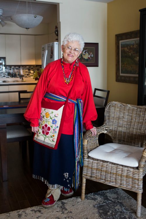 MIKAELA MACKENZIE / WINNIPEG FREE PRESS
Lucienne Beaudry Loiselle, who has been a volunteer at Festival du Voyageur since 1969, poses for a portrait in costume in Winnipeg on Wednesday, Feb. 13, 2019.
Winnipeg Free Press 2019.