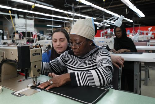RUTH BONNEVILLE / WINNIPEG FREE PRESS

BIZ - garment newcomers

Photo of newcomer, Mary Alpha, getting training from Anne - Lydia Bolay, Operations Director at The Cutting Edge, which  teaches women sewing skills to fill highly-specialized employment opportunities within the company.



Carol Sanders  | Reporter

Feb 14, 2019
