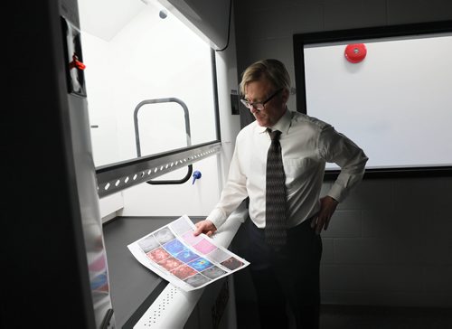 RUTH BONNEVILLE / WINNIPEG FREE PRESS


Photo of Dr. C. Ron Geyer, PhD  Department of Pathology and Laboratory Medicine at the University of Saskatchewan in Saskatoon, after he held a press conference talking to the media about how his research team has developed a new way to fight glioblastoma, a specific type of brain cancer, by producing synthetic antibodies that target cancer-associated proteins and also help with early diagnosis to  fight cancer and other diseases, at press conference at the Université de Saint-Boniface Thursday. 

Dr. Geyer was the featured speaker at the Foodfare Winnipeg Police Service Half Marathon kickoff on Thursday, as runners aim to break through the $2 million mark in fundraising. 

See Alex Paul story. 

Feb 14, 2019
