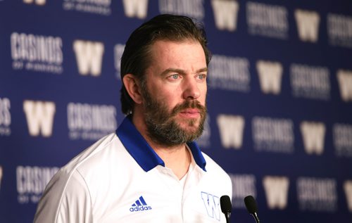 RUTH BONNEVILLE / WINNIPEG FREE PRESS


SPORTS -  Blue Bomber GM, Kyle Walters, talks to the media about signing new players at the stadium Friday.  

Feb 15, 2019
