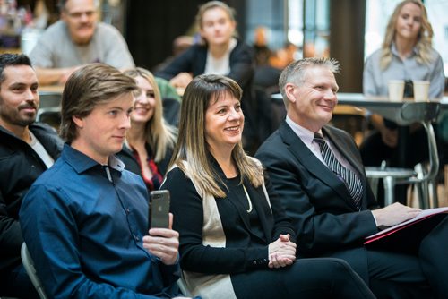 MIKAELA MACKENZIE / WINNIPEG FREE PRESS
Josh (left), Therese, and Jim Mickelson listen at a press conference announcing a land donation in their family member's memory near Riding Mountain National Park, which will protect grasslands, lakes and wetlands, at the Forks in Winnipeg on Monday, Feb. 18, 2019.
Winnipeg Free Press 2019.