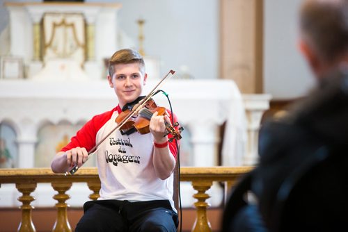 MIKAELA MACKENZIE / WINNIPEG FREE PRESS
Miguel Sorin fiddles at Riel Day activities at Le Musée de Saint-Boniface Museum in Winnipeg on Monday, Feb. 18, 2019.
Winnipeg Free Press 2019.