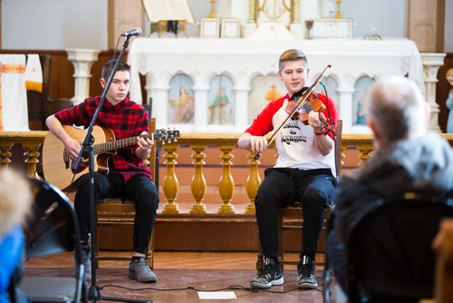 MIKAELA MACKENZIE / WINNIPEG FREE PRESS
Cabrel (left) and Miguel Sorin play traditional music at Riel Day activities at Le Musée de Saint-Boniface Museum in Winnipeg on Monday, Feb. 18, 2019.
Winnipeg Free Press 2019.