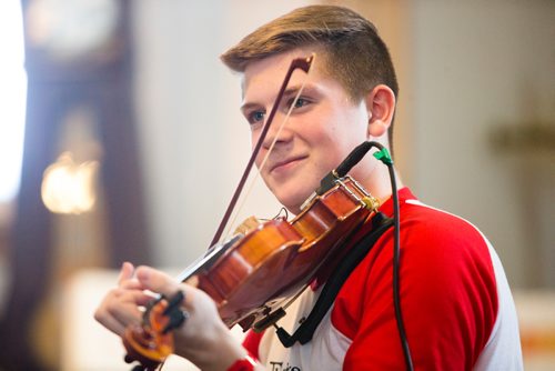 MIKAELA MACKENZIE / WINNIPEG FREE PRESS
Miguel Sorin fiddles at Riel Day activities at Le Musée de Saint-Boniface Museum in Winnipeg on Monday, Feb. 18, 2019.
Winnipeg Free Press 2019.