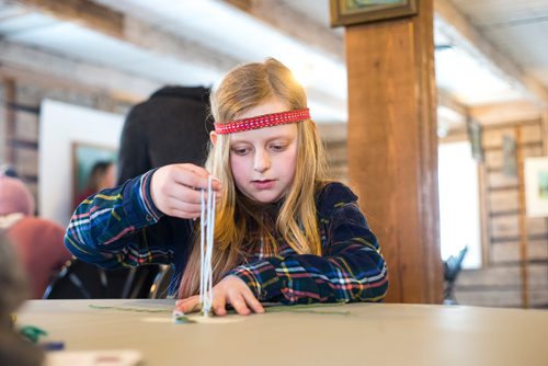 MIKAELA MACKENZIE / WINNIPEG FREE PRESS
May Vincent, nine, makes a Metis sash at Riel Day activities at Le Musée de Saint-Boniface Museum in Winnipeg on Monday, Feb. 18, 2019.
Winnipeg Free Press 2019.