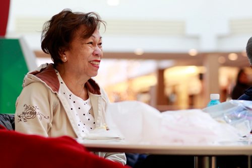 MIKAELA MACKENZIE / WINNIPEG FREE PRESS
Gloria Macdangdang laughs with friends as they have breakfast at Polo Park after doing their walk in the mall in Winnipeg on Tuesday, Feb. 19, 2019.
Winnipeg Free Press 2019.