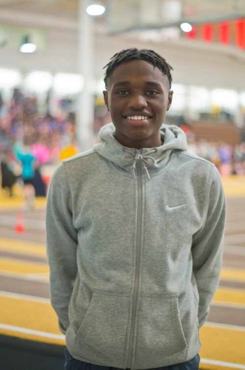 Canstar Community News Feb. 20, 2019 - Markus Rurangirwa, an 18-year-old member of the University of Manitoba track and field team, has jumped into the top of U Sports competition in his rookie the year. Rurangirwa recorded a 14.48 metre triple jump at a recent event, placing him fourth in U Sports standings. (DANIELLE DA SILVA/SOUWESTER/CANSTAR)