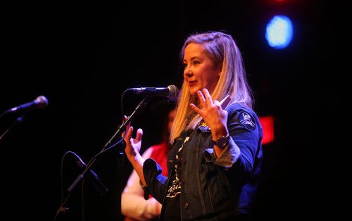 TREVOR HAGAN / WINNIPEG FREE PRESS
Organizer, Brandi Olenick at Girls Rock Adult Camp at the Park Theatre, Sunday, February 17, 2019.