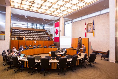 MIKAELA MACKENZIE / WINNIPEG FREE PRESS
Todd Williston presents his appeal of the Oake centre at City Hall in Winnipeg on Thursday, Feb. 21, 2019.
Winnipeg Free Press 2019.