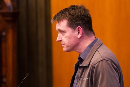 MIKAELA MACKENZIE / WINNIPEG FREE PRESS
Todd Williston presents his appeal of the Oake centre at City Hall in Winnipeg on Thursday, Feb. 21, 2019.
Winnipeg Free Press 2019.