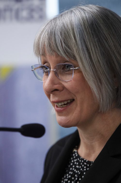 MIKE DEAL / WINNIPEG FREE PRESS
Patty Hajdu, Federal Minister of Employment, Workforce Development and Labour announces $3.1 in funding for Canadas Building Trades Unions for its project, An Innovative Model to Enhance Entry, Advancement, and Employment Outcomes of Women Apprentices during a gathering at the IBEW Local 2085 Training Centre located at 550 Notre Dame Avenue.
190221 - Thursday, February 21, 2019.