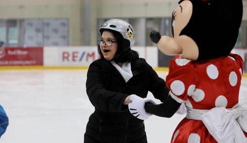 RUTH BONNEVILLE / WINNIPEG FREE PRESS

LOCAL - Disney on Ice

Special Olympics Athlete, Ruth Joseph, shows off some of her figure skating skills to Disney On Ice Performers and her family as she skates together with Minnie Mouse at Bell MTS Iceplex Thursday. 

Special Olympics athletes laced up their skates and had the unique opportunity to show off their skating moves, practice some drills and learn from professional performers with Disney On Ice, including a visit with Disney's Mickey and Minnie Mouse, Thursday prior to the Disney on Ice 100 years of Magic show at Bell MTS this weekend.    

 

See Ashley Prest story

Feb 21, 2019
