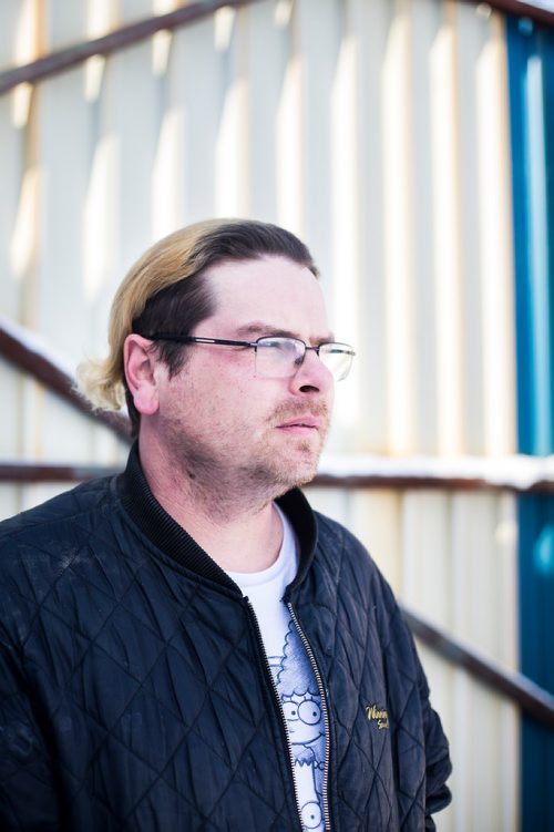 MIKAELA MACKENZIE / WINNIPEG FREE PRESS
Former Winnipeg Transit bus driver Adam Chouinard poses for a portrait at his new workplace, Winnipeg RV, in Winnipeg on Thursday, Feb. 21, 2019. After dozens of accidents, minor assaults, and having a gun pulled on him while behind the wheel, Chouinardonly three years into the jobleft the position.
Winnipeg Free Press 2019.