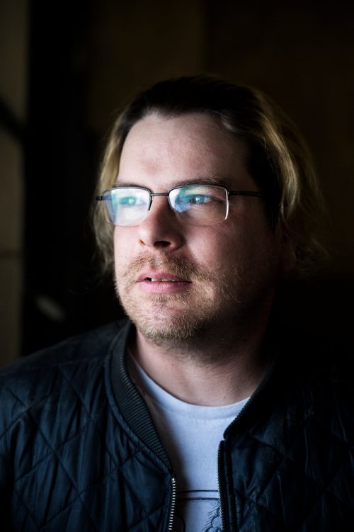 MIKAELA MACKENZIE / WINNIPEG FREE PRESS
Former Winnipeg Transit bus driver Adam Chouinard poses for a portrait at his new workplace, Winnipeg RV, in Winnipeg on Thursday, Feb. 21, 2019. After dozens of accidents, minor assaults, and having a gun pulled on him while behind the wheel, Chouinardonly three years into the jobleft the position.
Winnipeg Free Press 2019.