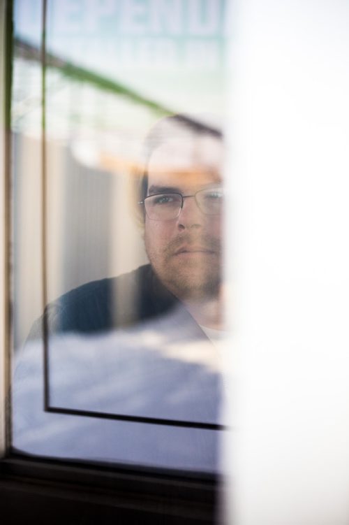 MIKAELA MACKENZIE / WINNIPEG FREE PRESS
Former Winnipeg Transit bus driver Adam Chouinard poses for a portrait at his new workplace, Winnipeg RV, in Winnipeg on Thursday, Feb. 21, 2019. After dozens of accidents, minor assaults, and having a gun pulled on him while behind the wheel, Chouinardonly three years into the jobleft the position.
Winnipeg Free Press 2019.