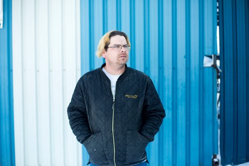 MIKAELA MACKENZIE / WINNIPEG FREE PRESS
Former Winnipeg Transit bus driver Adam Chouinard poses for a portrait at his new workplace, Winnipeg RV, in Winnipeg on Thursday, Feb. 21, 2019. After dozens of accidents, minor assaults, and having a gun pulled on him while behind the wheel, Chouinardonly three years into the jobleft the position.
Winnipeg Free Press 2019.