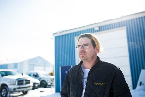 MIKAELA MACKENZIE / WINNIPEG FREE PRESS
Former Winnipeg Transit bus driver Adam Chouinard poses for a portrait at his new workplace, Winnipeg RV, in Winnipeg on Thursday, Feb. 21, 2019. After dozens of accidents, minor assaults, and having a gun pulled on him while behind the wheel, Chouinardonly three years into the jobleft the position.
Winnipeg Free Press 2019.