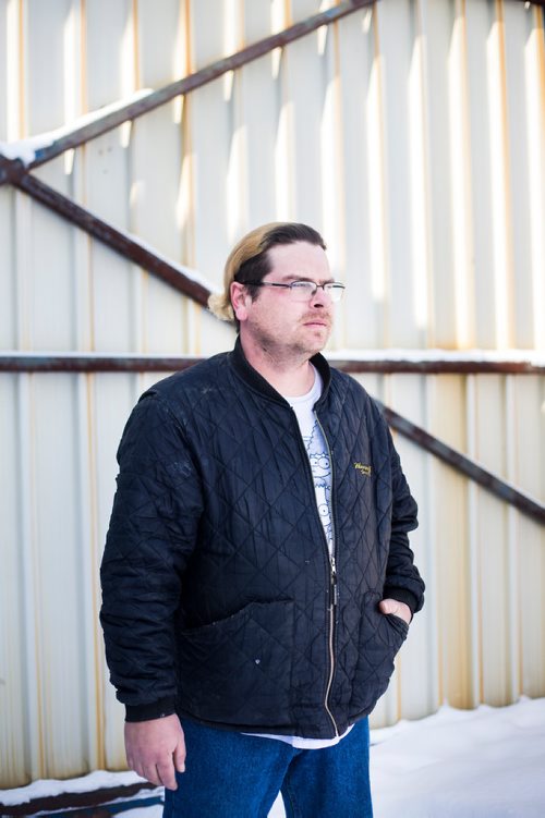 MIKAELA MACKENZIE / WINNIPEG FREE PRESS
Former Winnipeg Transit bus driver Adam Chouinard poses for a portrait at his new workplace, Winnipeg RV, in Winnipeg on Thursday, Feb. 21, 2019. After dozens of accidents, minor assaults, and having a gun pulled on him while behind the wheel, Chouinardonly three years into the jobleft the position.
Winnipeg Free Press 2019.