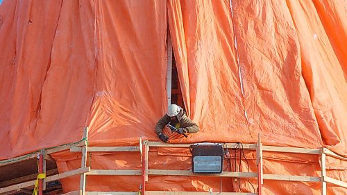 MIKE DEAL / WINNIPEG FREE PRESS
Construction continues on the Inuit Art Centre at the Winnipeg Art Gallery Friday morning.
190222 - Friday, February 22, 2019.