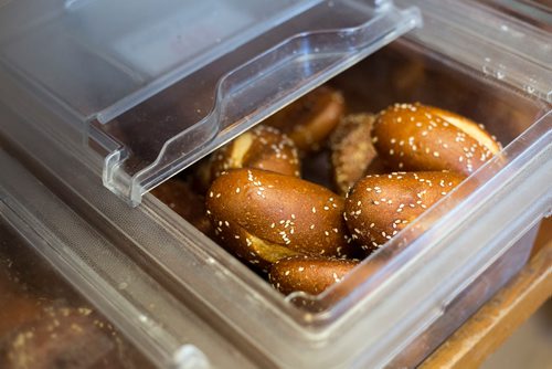 MIKAELA MACKENZIE / WINNIPEG FREE PRESS
Pretzel buns at the City Bread bakery shop in Winnipeg on Friday, Feb. 22, 2019.
Winnipeg Free Press 2019.