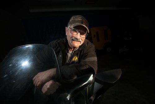 PHIL HOSSACK / WINNIPEG FREE PRESS - SnowMan, Volunteer Glen Ell volunteers to as a trail groomer with the Springfield Pathfinders and Snowmobilers of Manitoba. See story. - February 22, 2019.