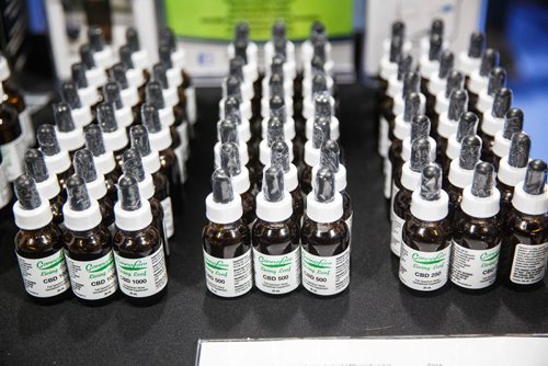 MIKE DEAL / WINNIPEG FREE PRESS
Products containing Cannabidiol (CBD) at the Cannafam Booth at the Hempfest Canada Expo at the RBC Convention centre Saturday afternoon.
190223 - Saturday, February 23, 2019.