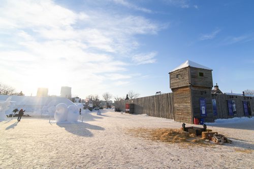 Mike Sudoma / Winnipeg Free Press
The Friday afternoon sun setting on Fort Gibraltor as Festival Du Voyageur's evening activities start to get set up.
February 22, 2018