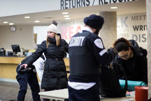 MIKAELA MACKENZIE / WINNIPEG FREE PRESS
New security measures come into effect at Millennium Library in Winnipeg on Monday, Feb. 25, 2019.
Winnipeg Free Press 2019.