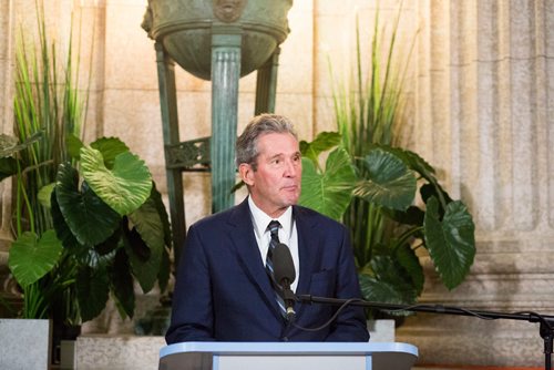 MIKAELA MACKENZIE / WINNIPEG FREE PRESS
Premier Brian Pallister talks about eliminating interprovincial trade barriers at the Manitoba Legislative Building in Winnipeg on Tuesday, Feb. 26, 2019. 
Winnipeg Free Press 2019.